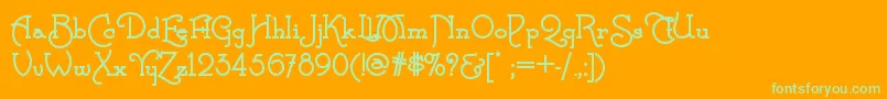 CalamityjanenfBold Font – Green Fonts on Orange Background