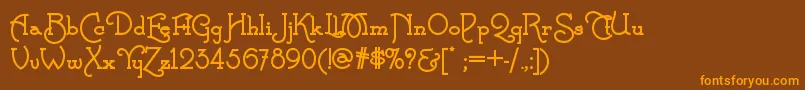 CalamityjanenfBold Font – Orange Fonts on Brown Background