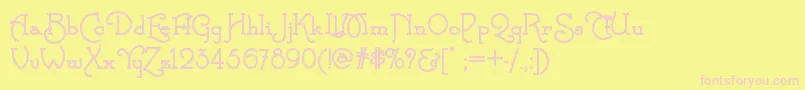 CalamityjanenfBold Font – Pink Fonts on Yellow Background