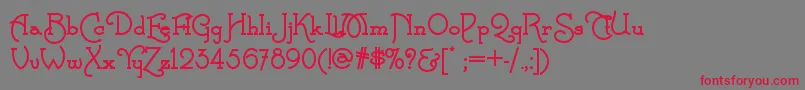 CalamityjanenfBold-Schriftart – Rote Schriften auf grauem Hintergrund
