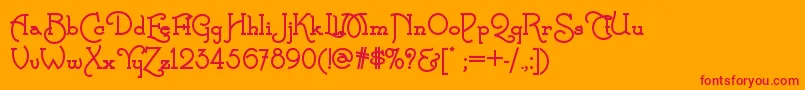 フォントCalamityjanenfBold – オレンジの背景に赤い文字