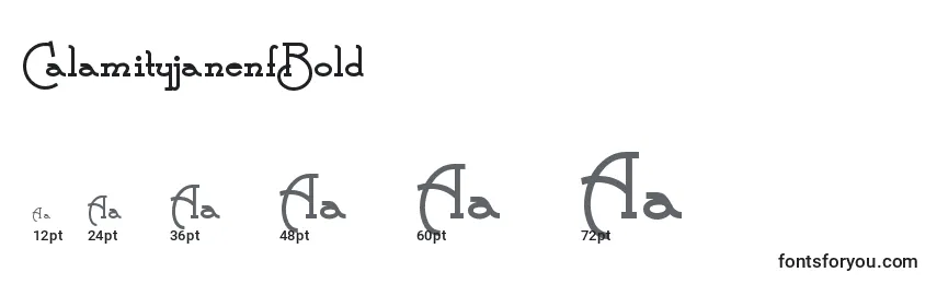 CalamityjanenfBold Font Sizes