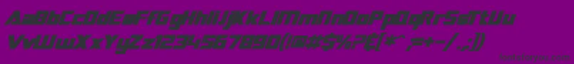 Шрифт SfTransroboticsBoldItalic – чёрные шрифты на фиолетовом фоне