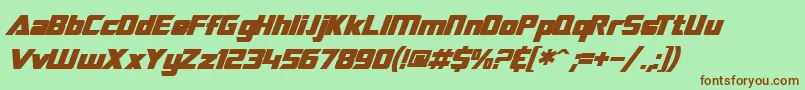 SfTransroboticsBoldItalic Font – Brown Fonts on Green Background