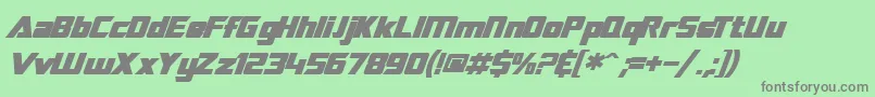 SfTransroboticsBoldItalic Font – Gray Fonts on Green Background