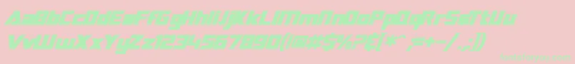 SfTransroboticsBoldItalic Font – Green Fonts on Pink Background