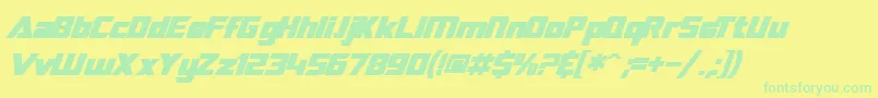 SfTransroboticsBoldItalic Font – Green Fonts on Yellow Background