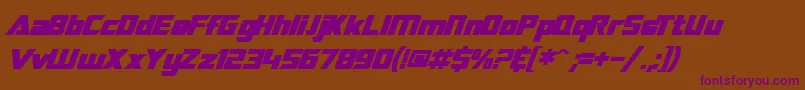 SfTransroboticsBoldItalic Font – Purple Fonts on Brown Background