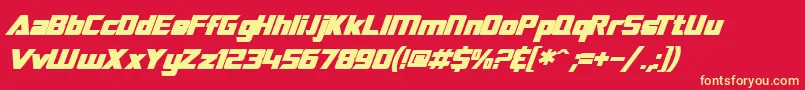 SfTransroboticsBoldItalic Font – Yellow Fonts on Red Background