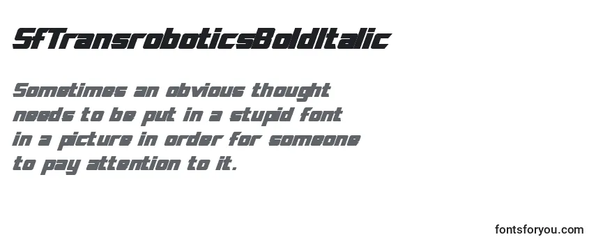 Шрифт SfTransroboticsBoldItalic