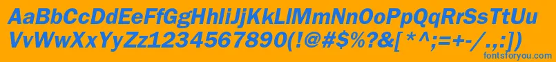 BloknotcBolditalic Font – Blue Fonts on Orange Background