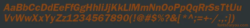 BloknotcBolditalic Font – Brown Fonts on Black Background
