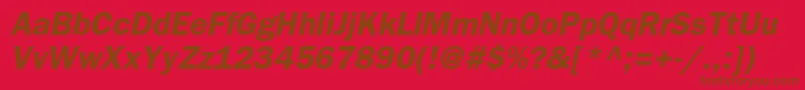 BloknotcBolditalic Font – Brown Fonts on Red Background