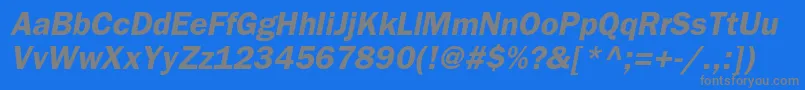 BloknotcBolditalic Font – Gray Fonts on Blue Background