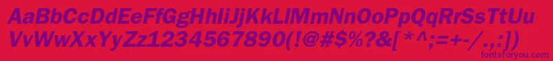 BloknotcBolditalic-Schriftart – Violette Schriften auf rotem Hintergrund