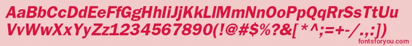 BloknotcBolditalic Font – Red Fonts on Pink Background
