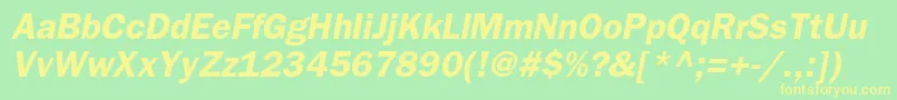 BloknotcBolditalic Font – Yellow Fonts on Green Background