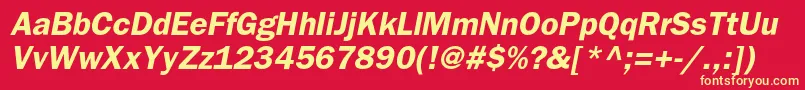 BloknotcBolditalic Font – Yellow Fonts on Red Background