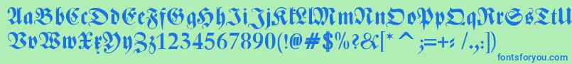 ZentenarFrakturBold Font – Blue Fonts on Green Background