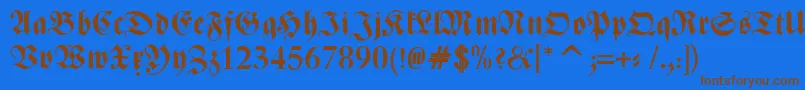 ZentenarFrakturBold Font – Brown Fonts on Blue Background