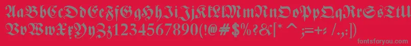 ZentenarFrakturBold Font – Gray Fonts on Red Background