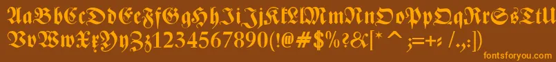 ZentenarFrakturBold Font – Orange Fonts on Brown Background