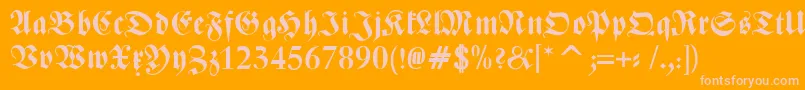 ZentenarFrakturBold Font – Pink Fonts on Orange Background