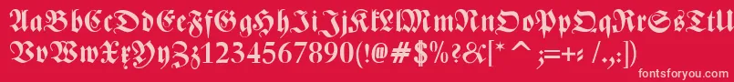 ZentenarFrakturBold Font – Pink Fonts on Red Background