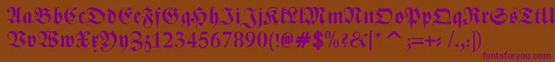 ZentenarFrakturBold Font – Purple Fonts on Brown Background