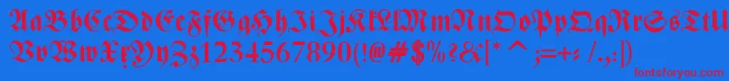 ZentenarFrakturBold Font – Red Fonts on Blue Background