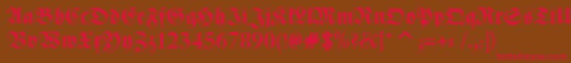 ZentenarFrakturBold Font – Red Fonts on Brown Background