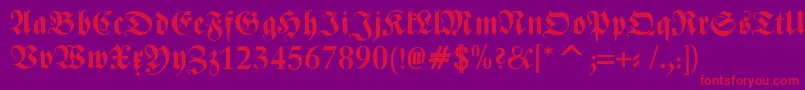 ZentenarFrakturBold Font – Red Fonts on Purple Background