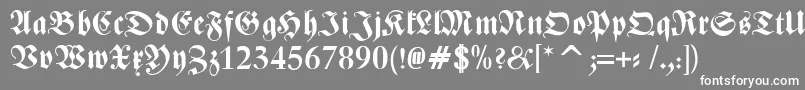 ZentenarFrakturBold-Schriftart – Weiße Schriften auf grauem Hintergrund