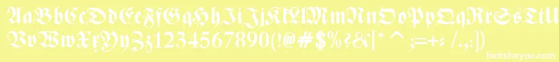 ZentenarFrakturBold Font – White Fonts on Yellow Background
