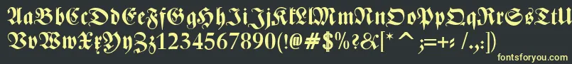 ZentenarFrakturBold Font – Yellow Fonts on Black Background