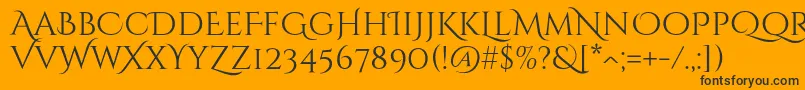 CinzeldecorativeRegular-Schriftart – Schwarze Schriften auf orangefarbenem Hintergrund