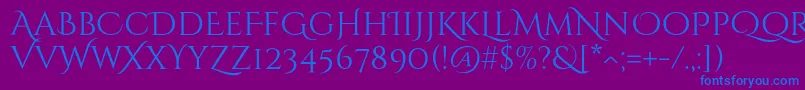 CinzeldecorativeRegular Font – Blue Fonts on Purple Background