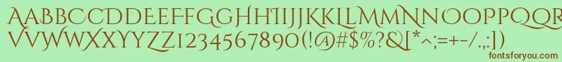 CinzeldecorativeRegular Font – Brown Fonts on Green Background