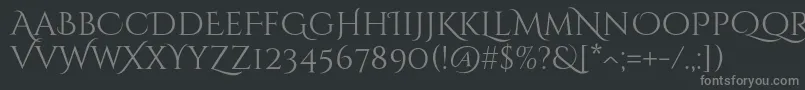 CinzeldecorativeRegular-Schriftart – Graue Schriften auf schwarzem Hintergrund