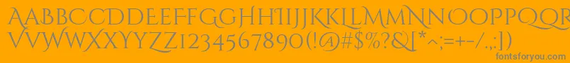 CinzeldecorativeRegular-Schriftart – Graue Schriften auf orangefarbenem Hintergrund