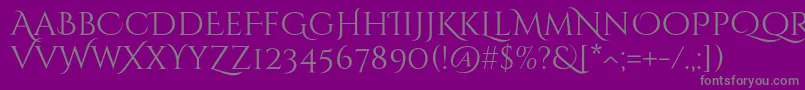 フォントCinzeldecorativeRegular – 紫の背景に灰色の文字