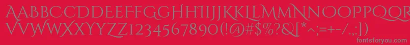 Czcionka CinzeldecorativeRegular – szare czcionki na czerwonym tle