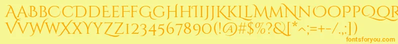 CinzeldecorativeRegular Font – Orange Fonts on Yellow Background