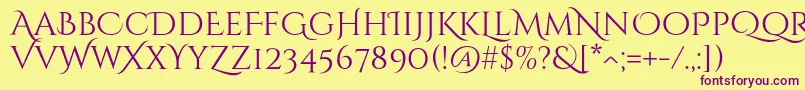 CinzeldecorativeRegular Font – Purple Fonts on Yellow Background