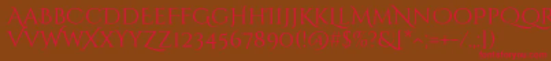 CinzeldecorativeRegular Font – Red Fonts on Brown Background