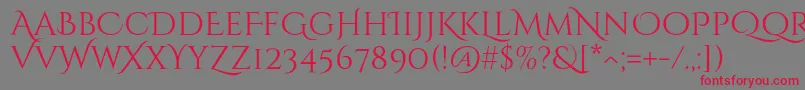 More about CinzeldecorativeRegular Font CinzeldecorativeRegular Font – Red Fonts on Gray Background