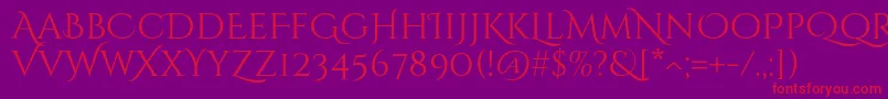 CinzeldecorativeRegular Font – Red Fonts on Purple Background