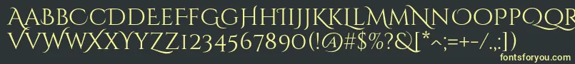 フォントCinzeldecorativeRegular – 黒い背景に黄色の文字