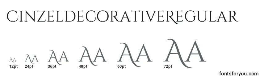 Размеры шрифта CinzeldecorativeRegular