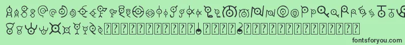 Unown Font – Black Fonts on Green Background